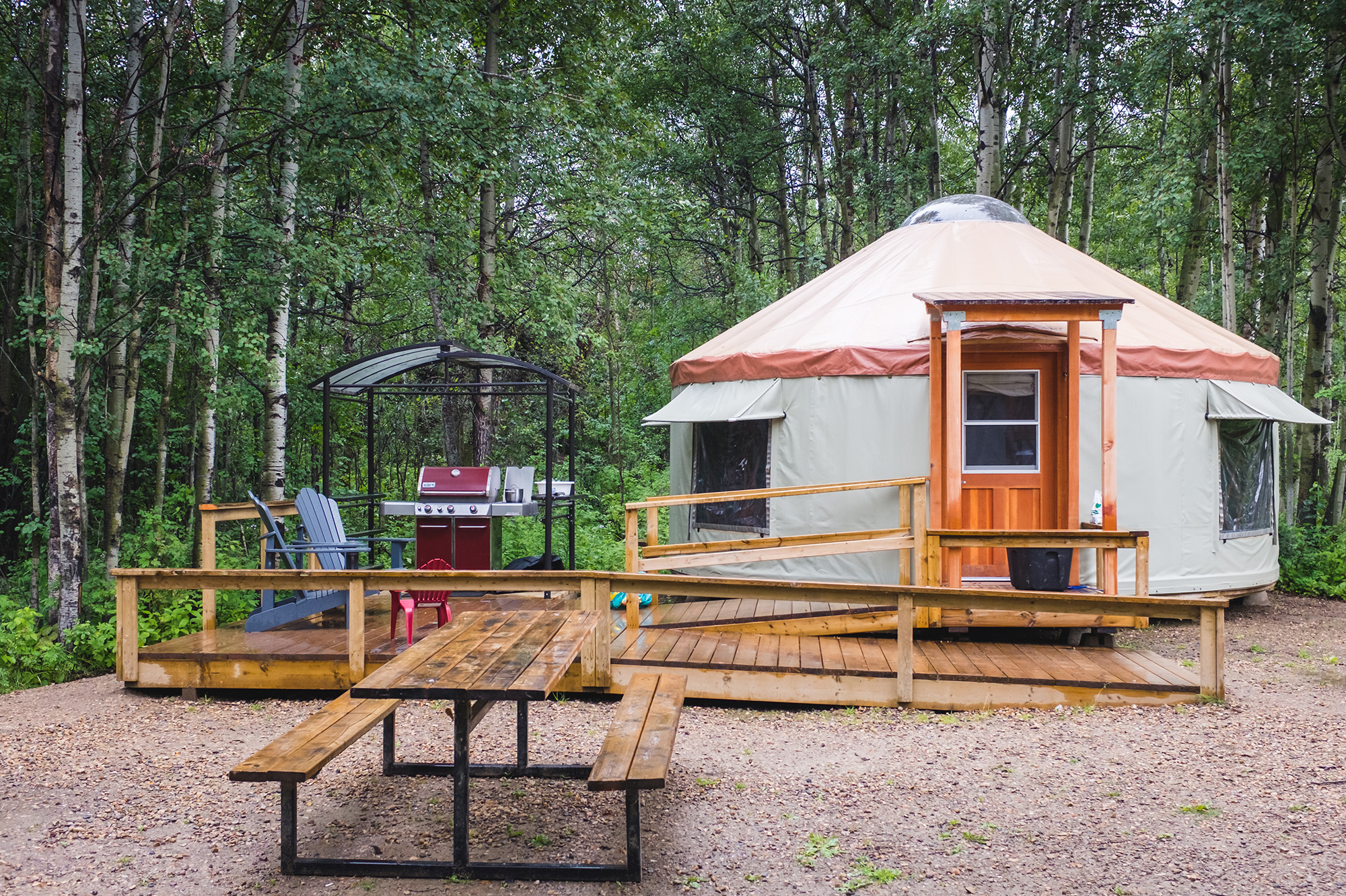 Pigeon Lake Comfort camping in yurts. Travel Alberta