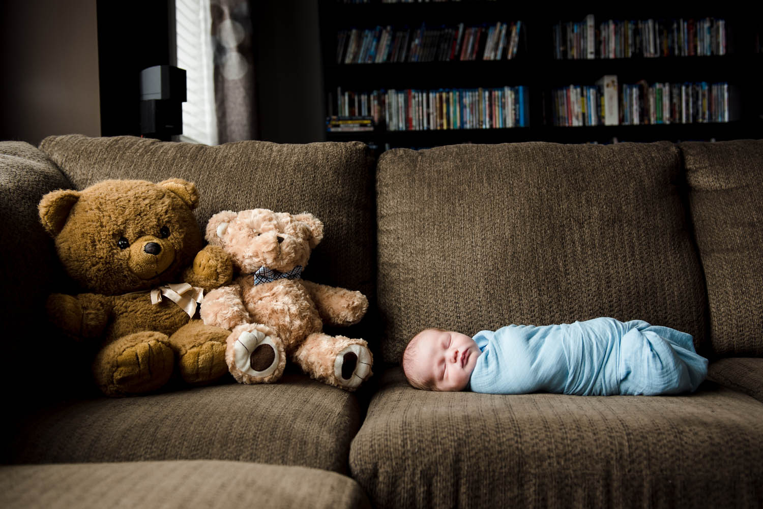 A newborn baby in his Sherwood Park home surrounded by family heirlooms